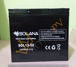 BATERAI VRLA SOLANA 12V 50AH SOL12-50 ROYALPV