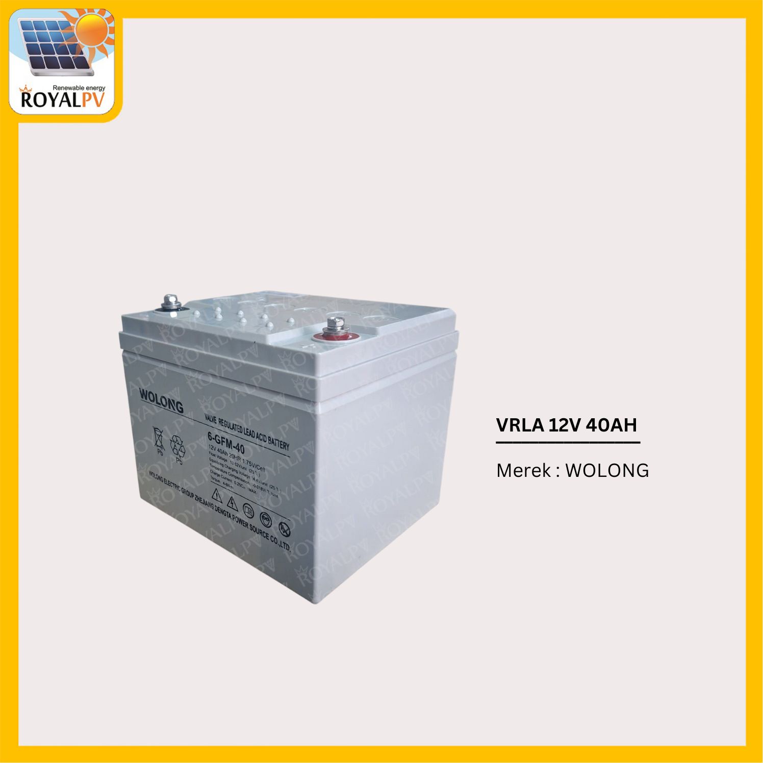 Baterai wolong 12v 40ah 6-GFM-40 (1) Baterai wolong 12v 40ah 6-GFM-40 (1)